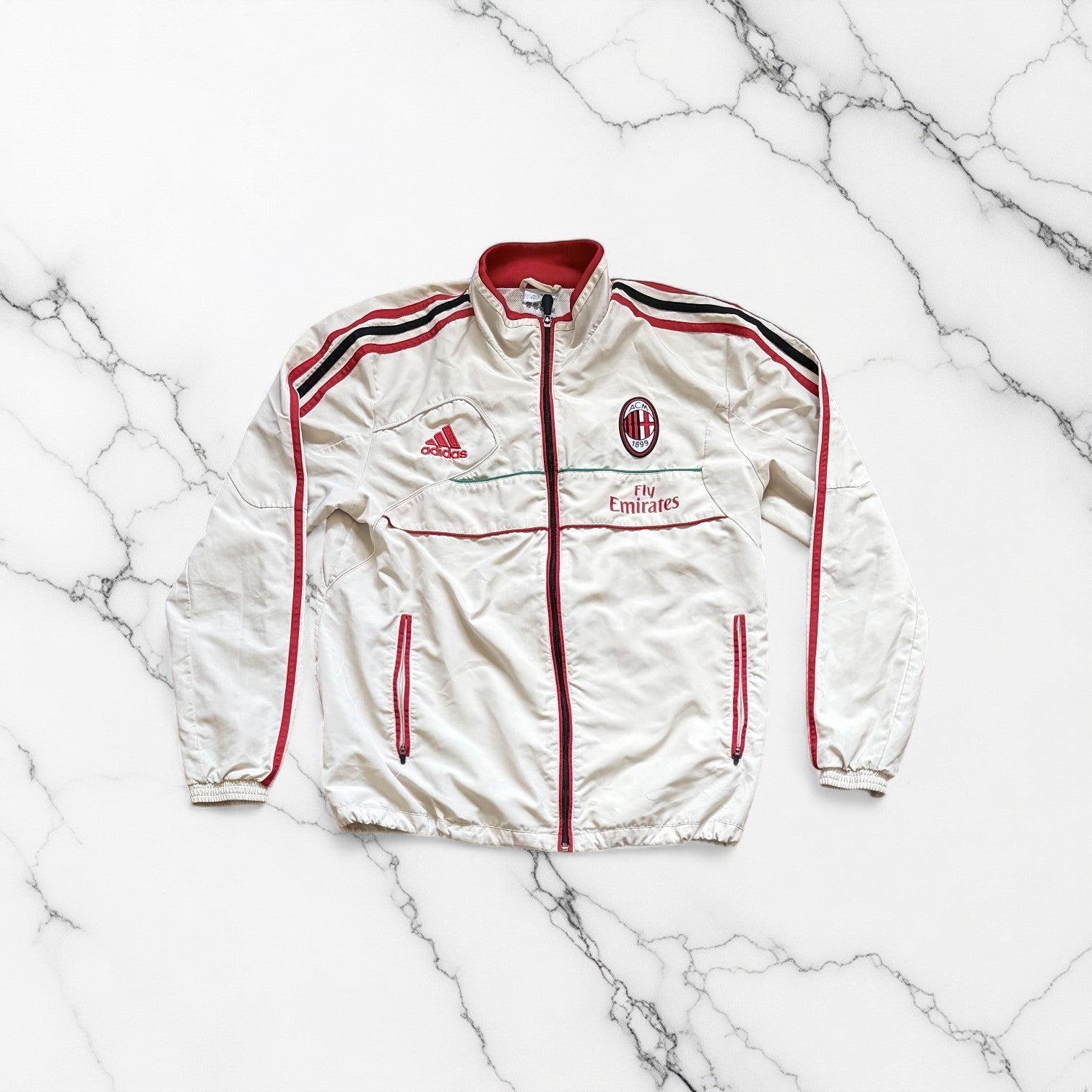 AC Milan 2012/2013 Track Jacket Front View Adidas Football Jersey Size M