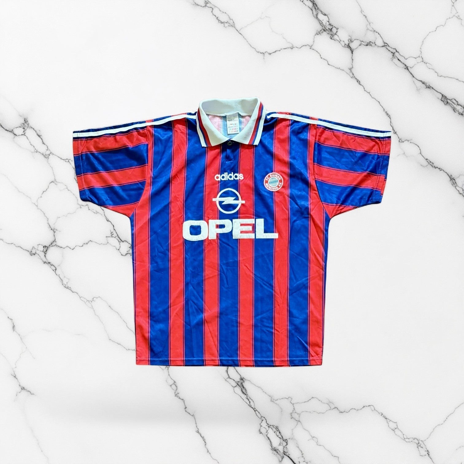 FC Bayern Munchen 1996/1997 Home Shirt Front View Adidas Football Jersey Size L